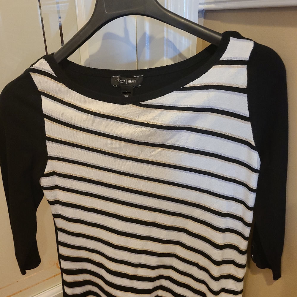 White house Black Market striped sweater,  Black. Size small